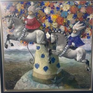JINETE CABALLO CON FLORES